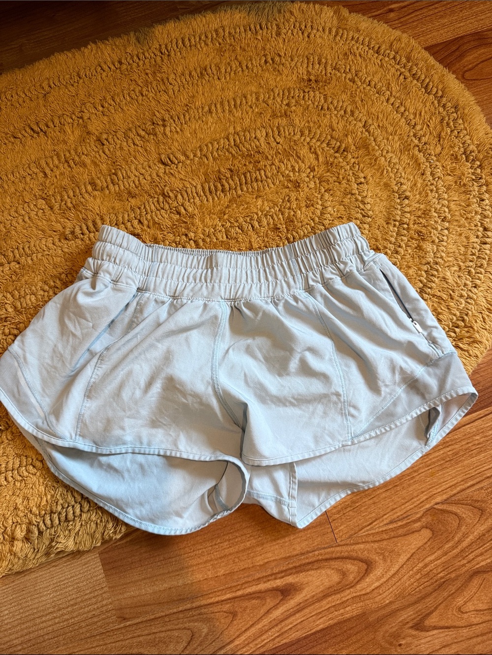 Light Blue Lululemon Women's Running Shorts - Elastic Waist